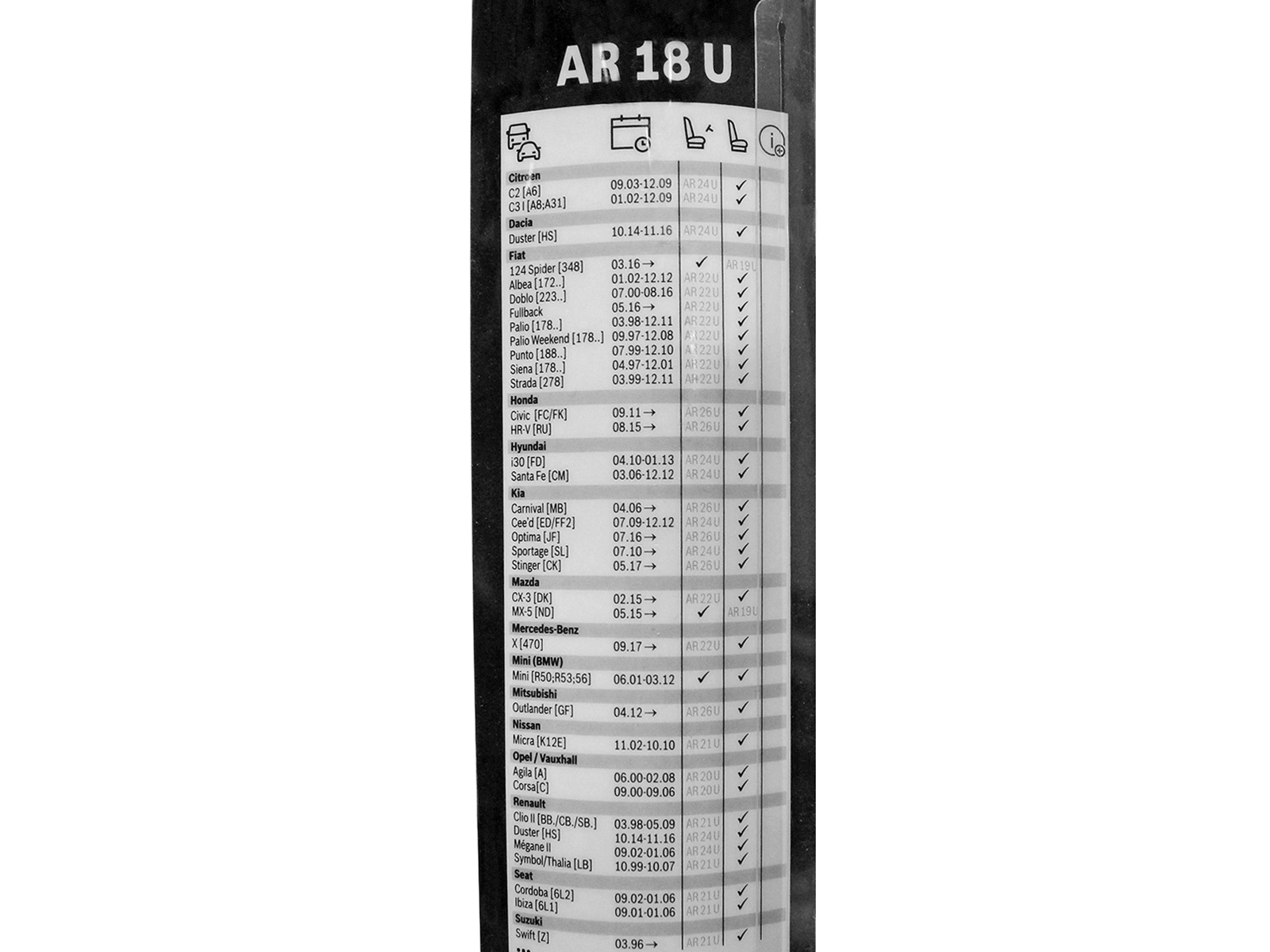 Щетка стеклоочистителя BOSCH АЭРОТВИН AR18U 450мм фотография №5 Щетка стеклоочистителя BOSCH АЭРОТВИН AR18U 450мм фотография №5