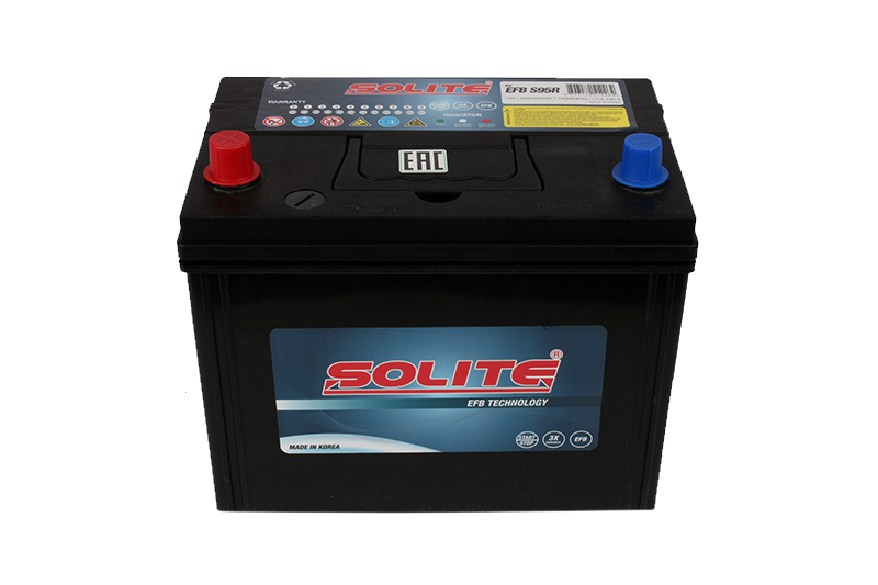 Аккумуляторная батарея SOLITE EFB S95R 6СТ80 asia фотография №2