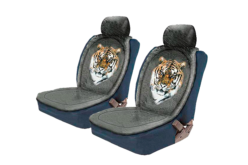 Накидка на сиденье AUTOLUX TIGER искуственный мех 2шт фотография №1