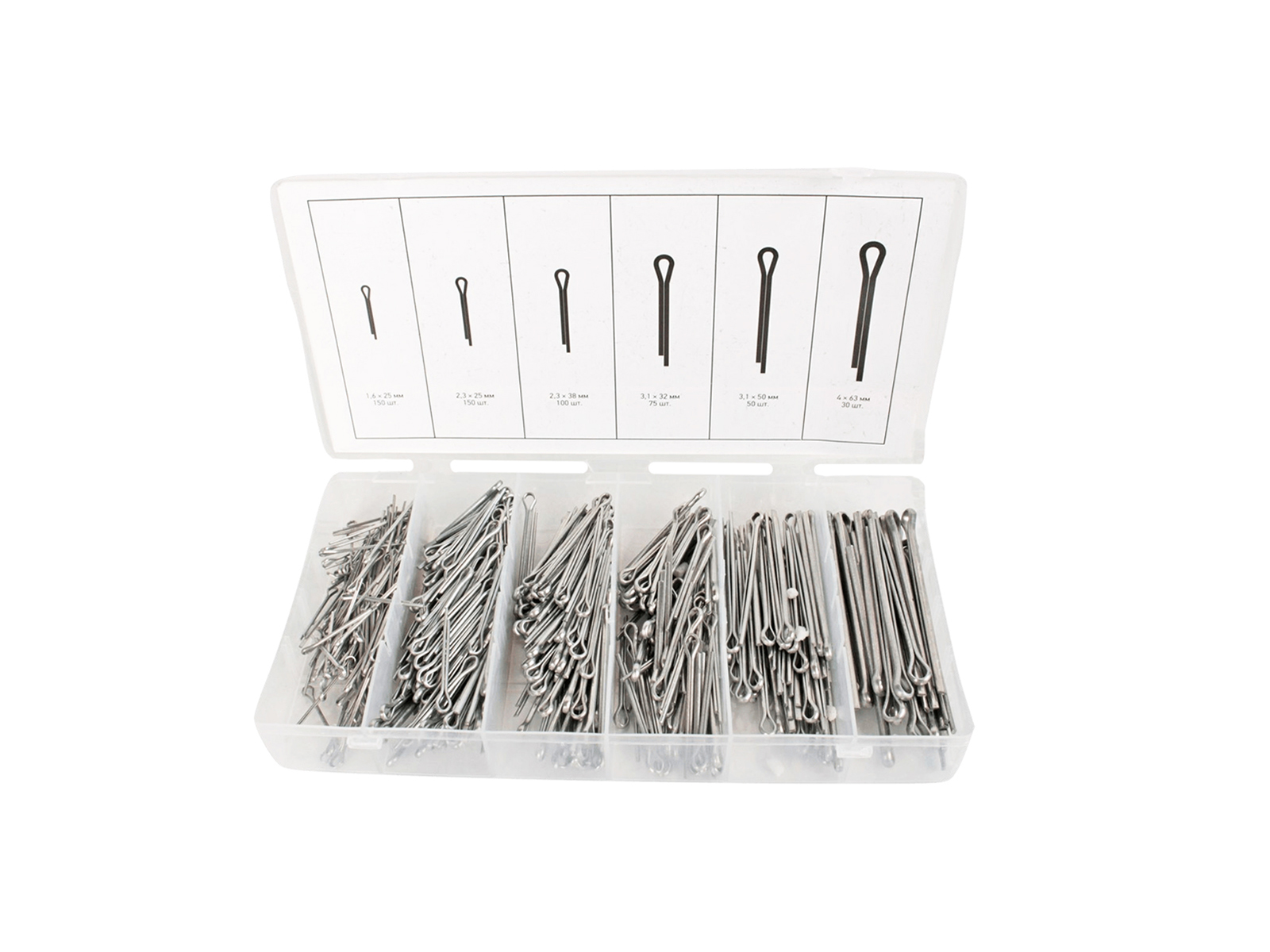 Комплект шплинтов 555шт кейс СИБРТЕХ 47604 фотография №1