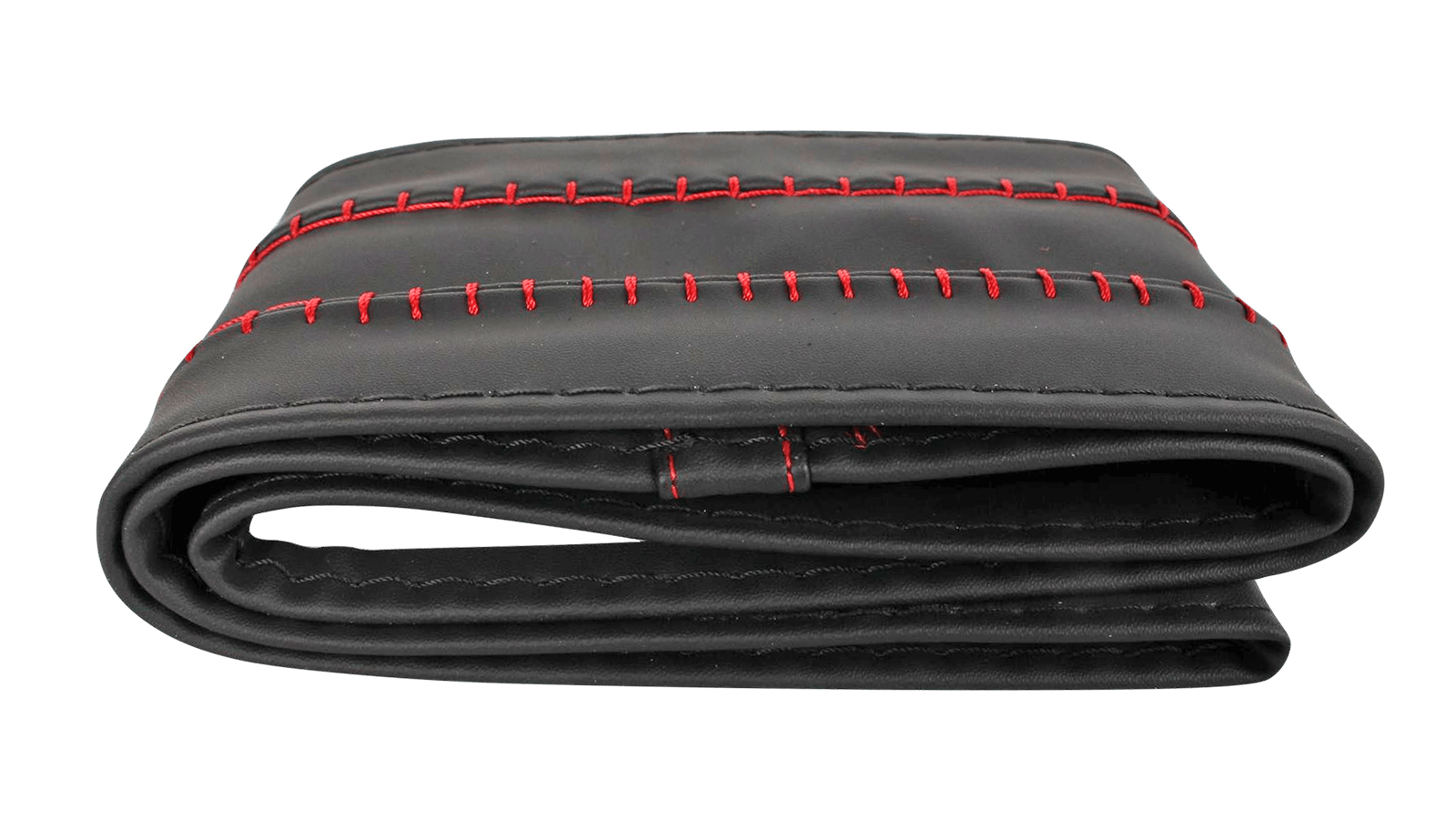 Оплетка на руль со шнуровкой GLORY Fiber черная/строчка красная (M) экокожа PSV фотография №3