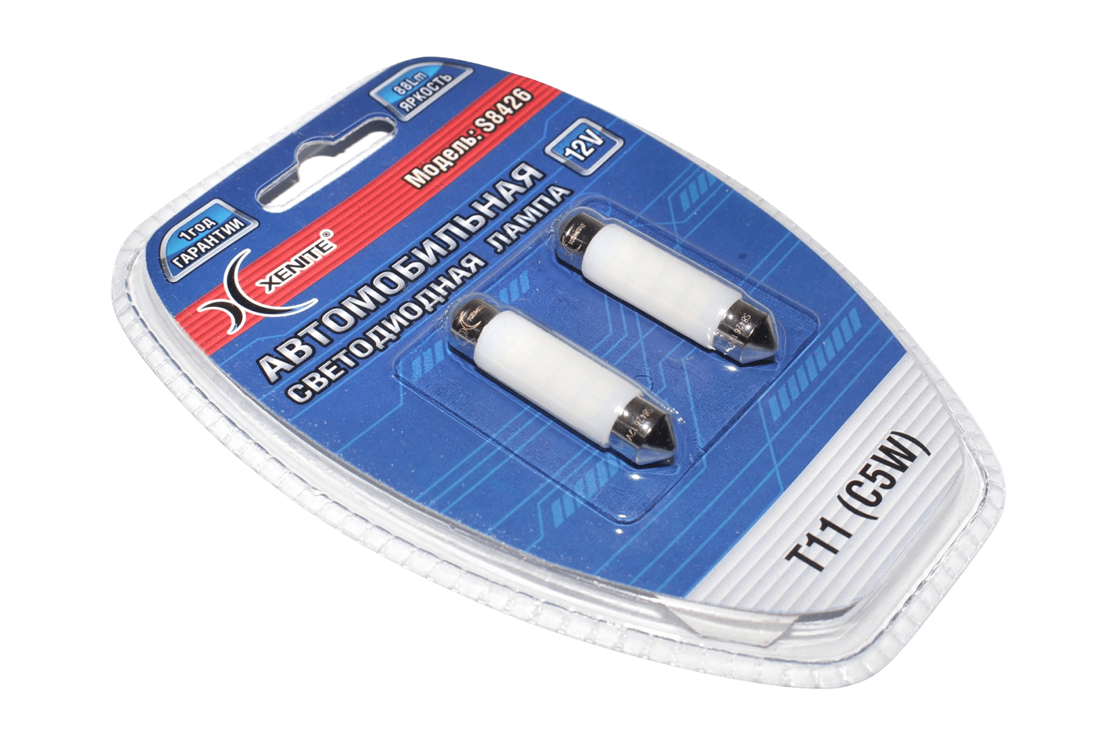 Лампа XENITE S8426 (T11/C5W) 12V 42мм 160Lm диодная комплект фотография №2