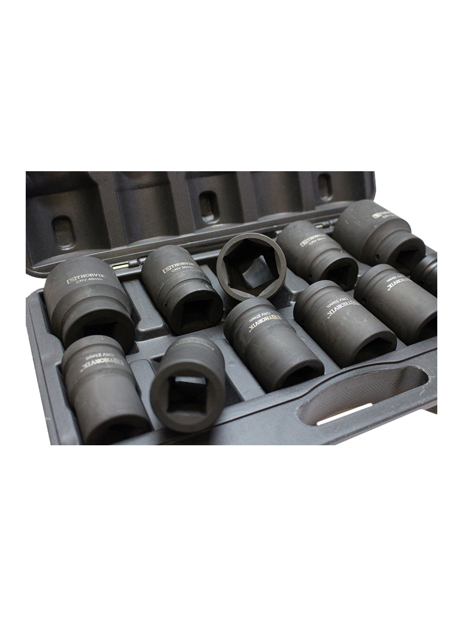Набор головок THORVIK для ручного гайковерта 1DR 21-50 мм 11 предметов фотография №2