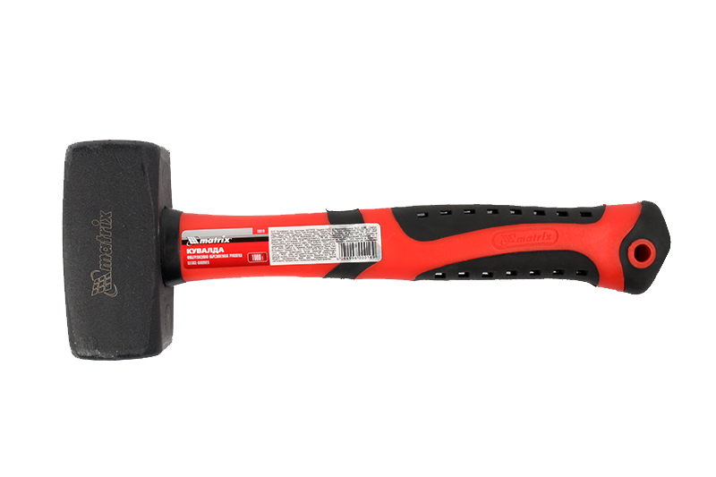 Кувалда кованая MATRIX с фиберглассовой рукояткой 1 кг фотография №1