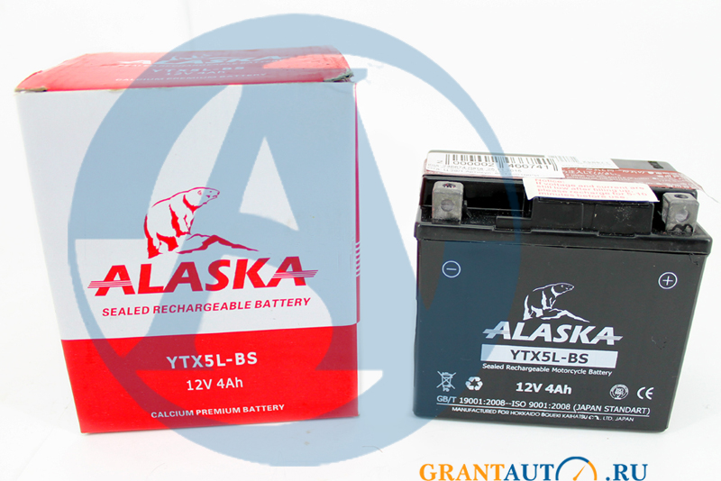 Аккумуляторная батарея ALASKA YTX5L-BS 6СТ4 agm фотография №1