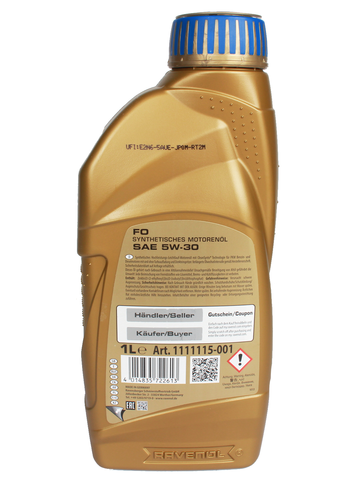 Масло моторное RAVENOL FO 5W30 1л фотография №2