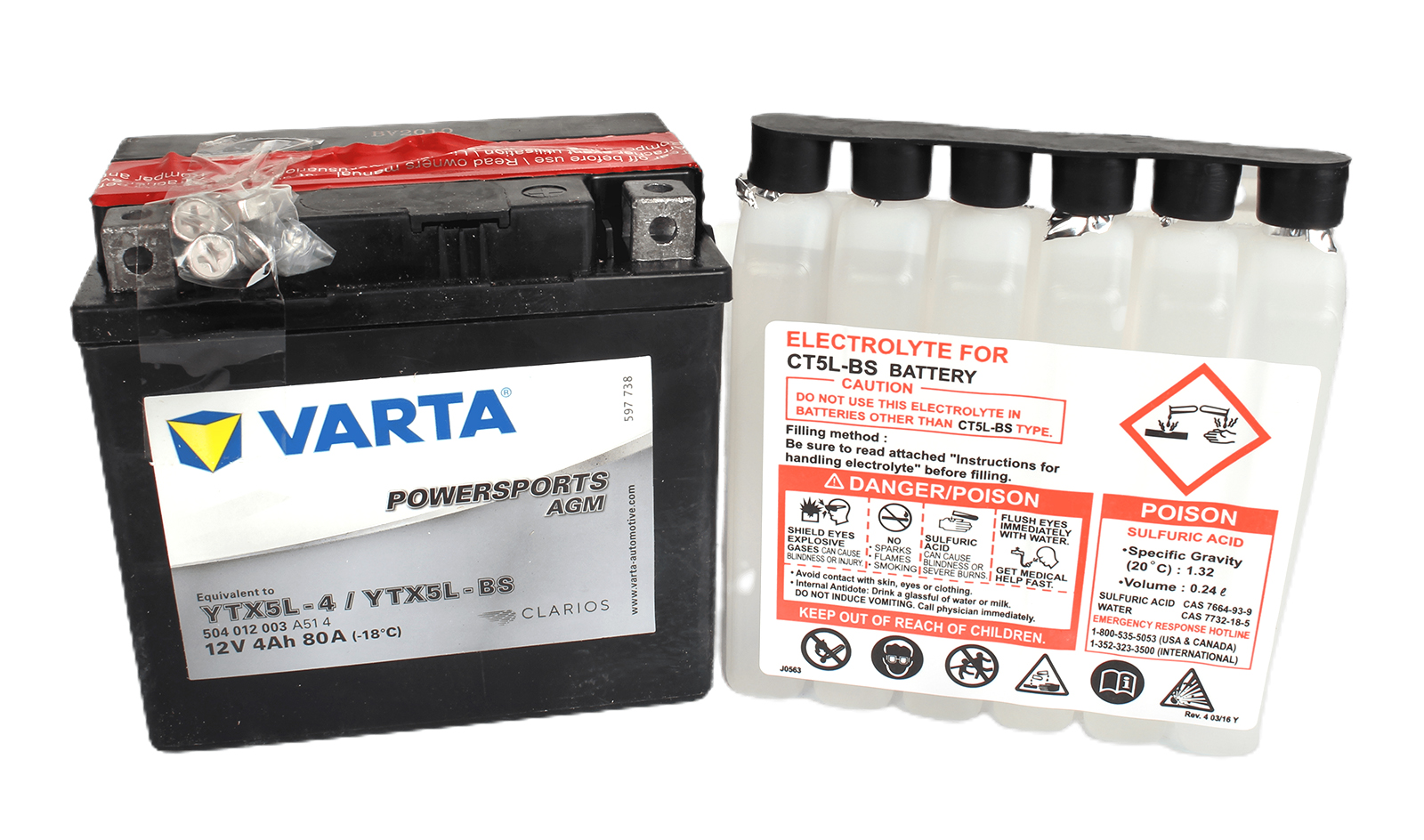 Аккумуляторная батарея VARTA гелевая YTX5L-BS 6СТ4 504 012 003 фотография №1