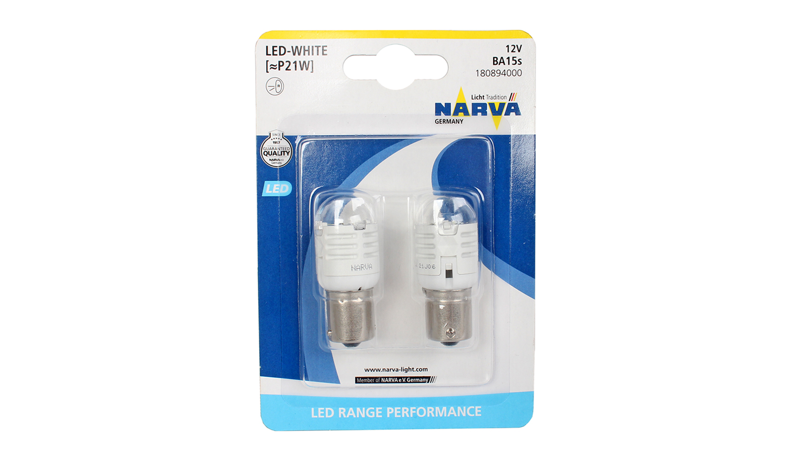 Лампа P21 NARVA 180894000 LED white Narva 2 шт. фотография №1