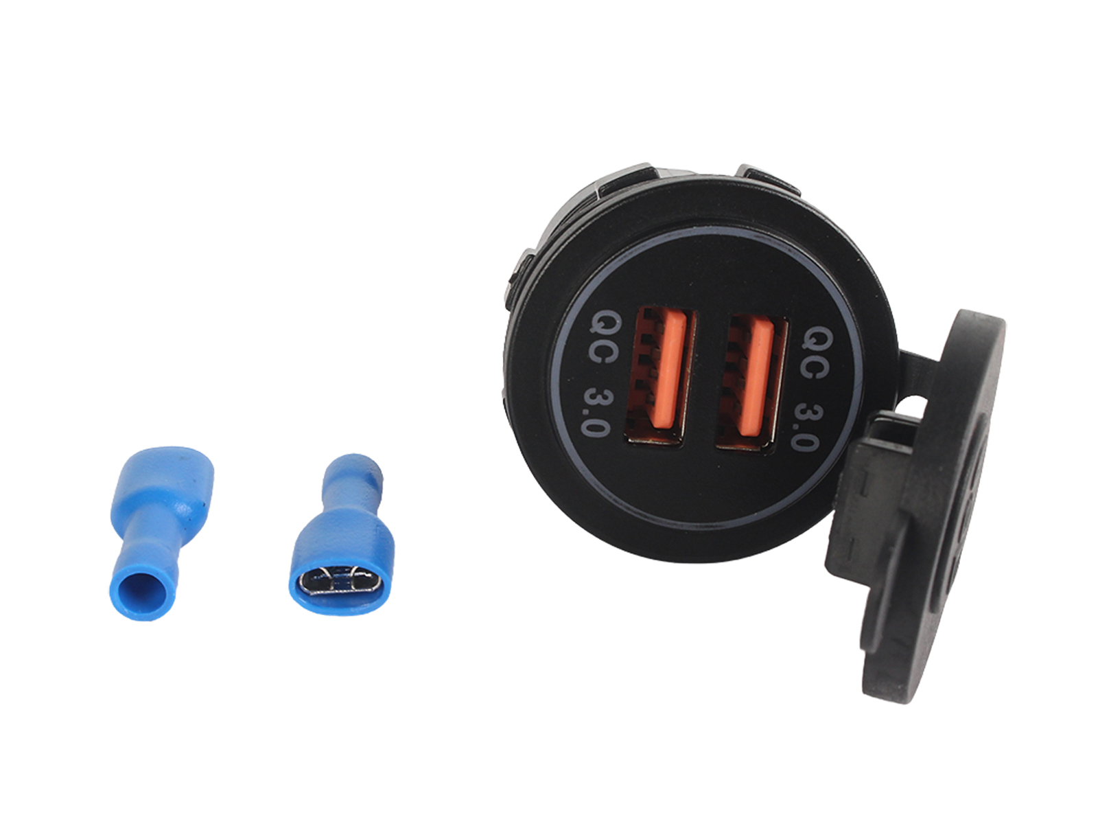 Гнездо прикуривателя с подсветкой под 2 USB 3.0A 12-24V фотография №2