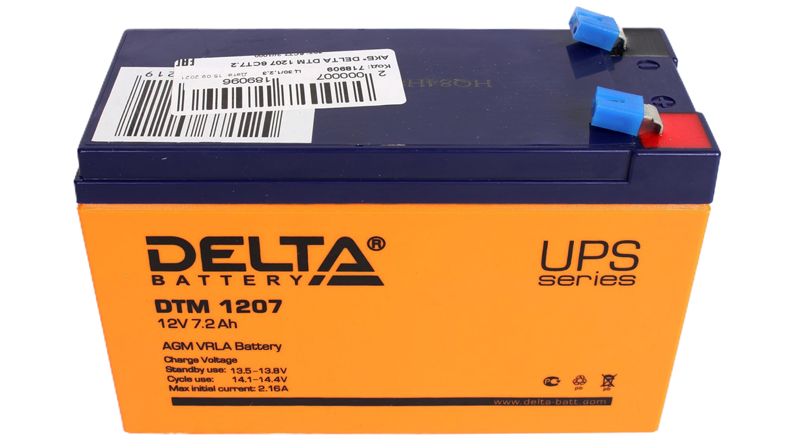 Аккумуляторная батарея DELTA DTM 1207 6СТ7.2 фотография №1