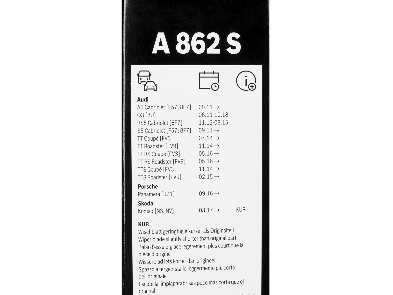 Щетка стеклоочистителя BOSCH 3397007862 A862S комплект фотография №4