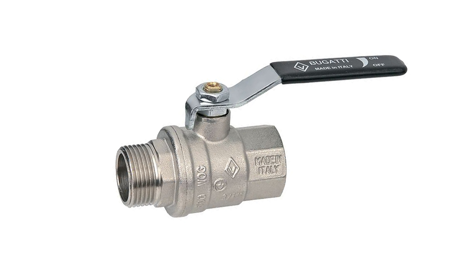 Кран шаровой 3/4 дюйма BUGATTI BG 306 вн-нар рукоятка фотография №1