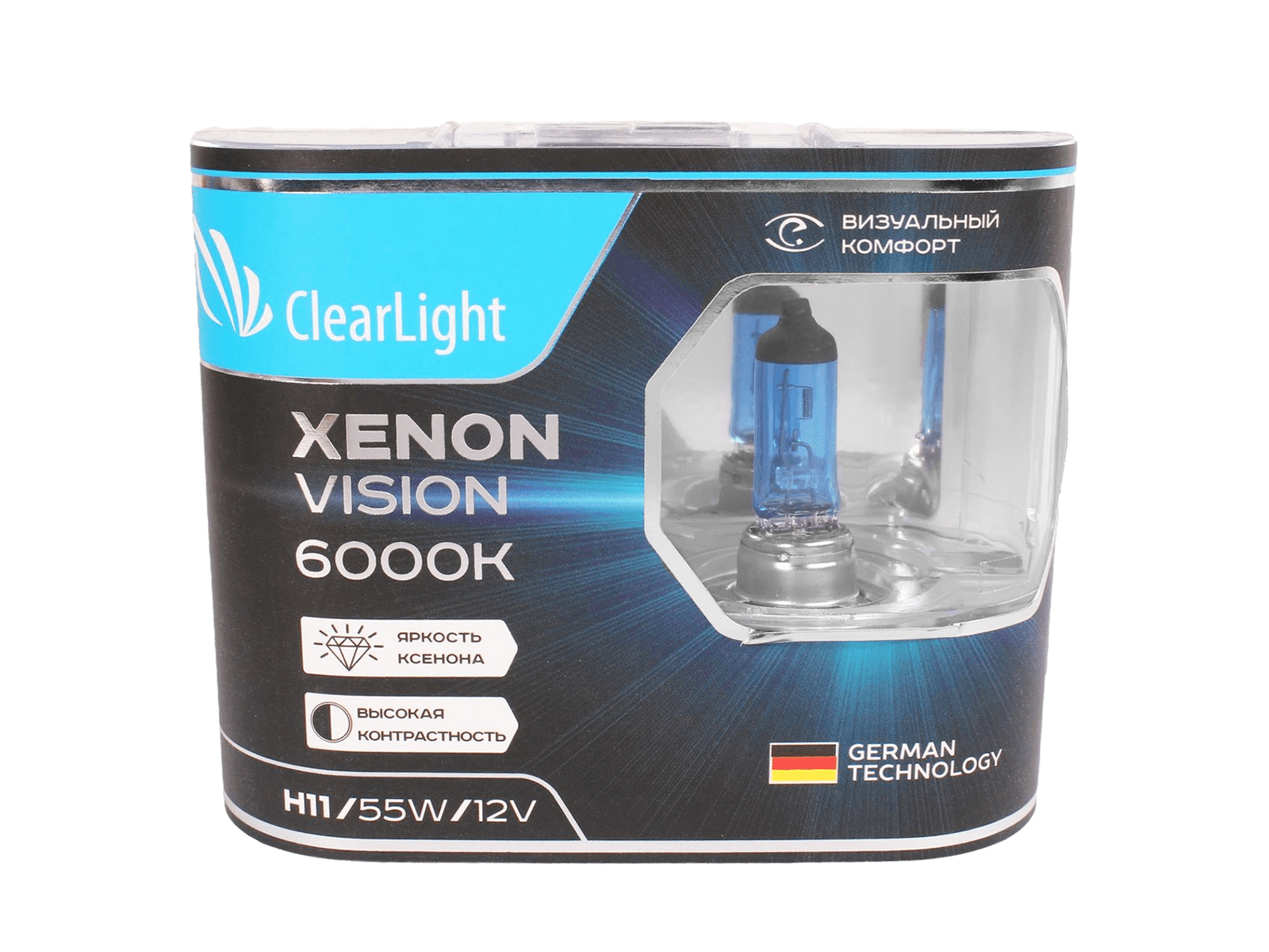 Лампа Clearlight H11 12V 55W Xenon Vision комплект фотография №4