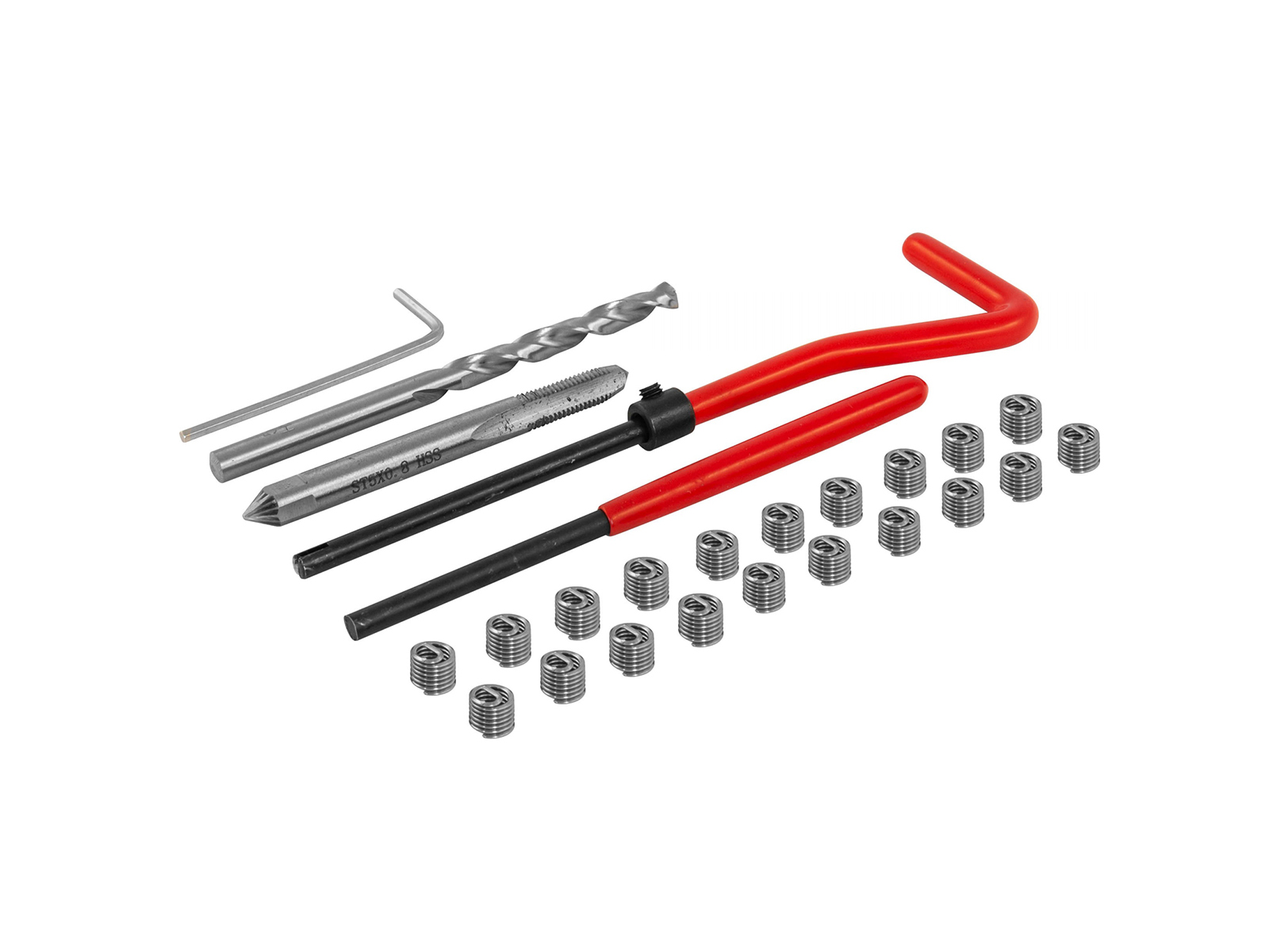 Набор для восстановления резьбы THORVIK M5x0.8 25 предметов фотография №1