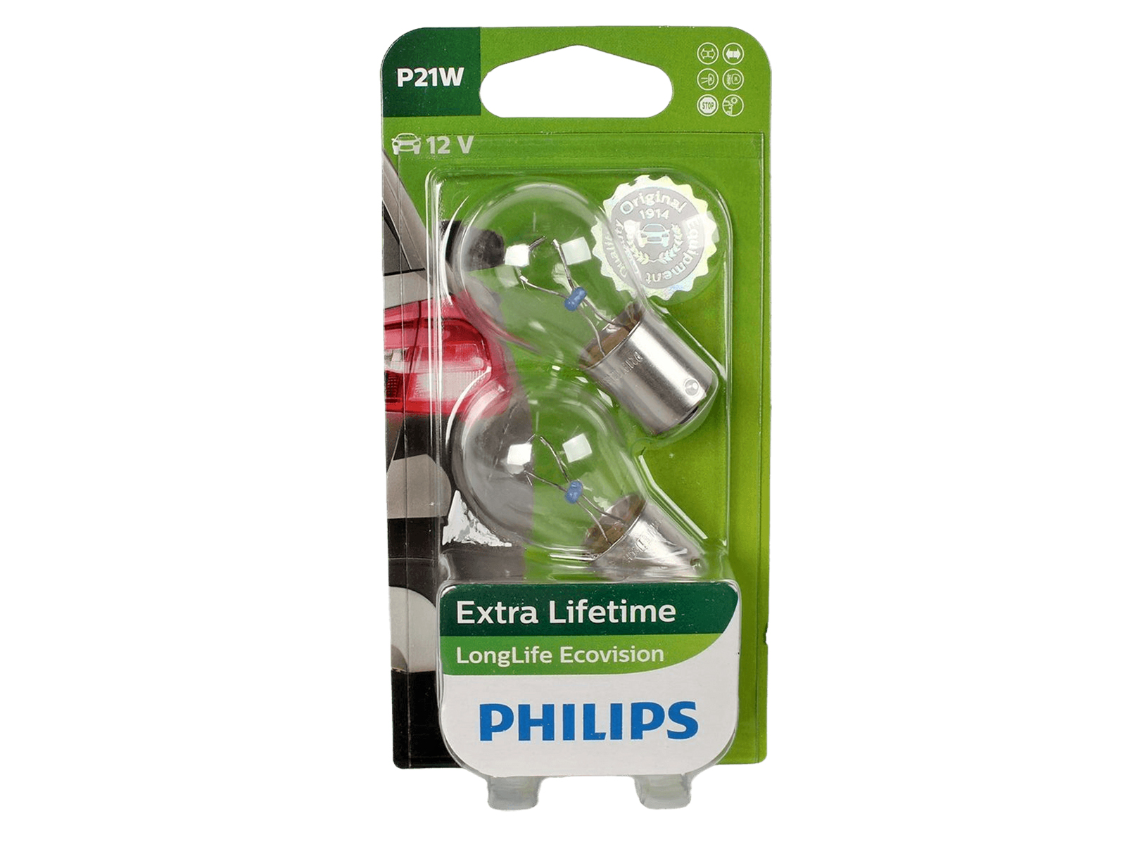 Лампа 12V P21W PHILIPS LONG LIFE ECO VISION комплект фотография №1