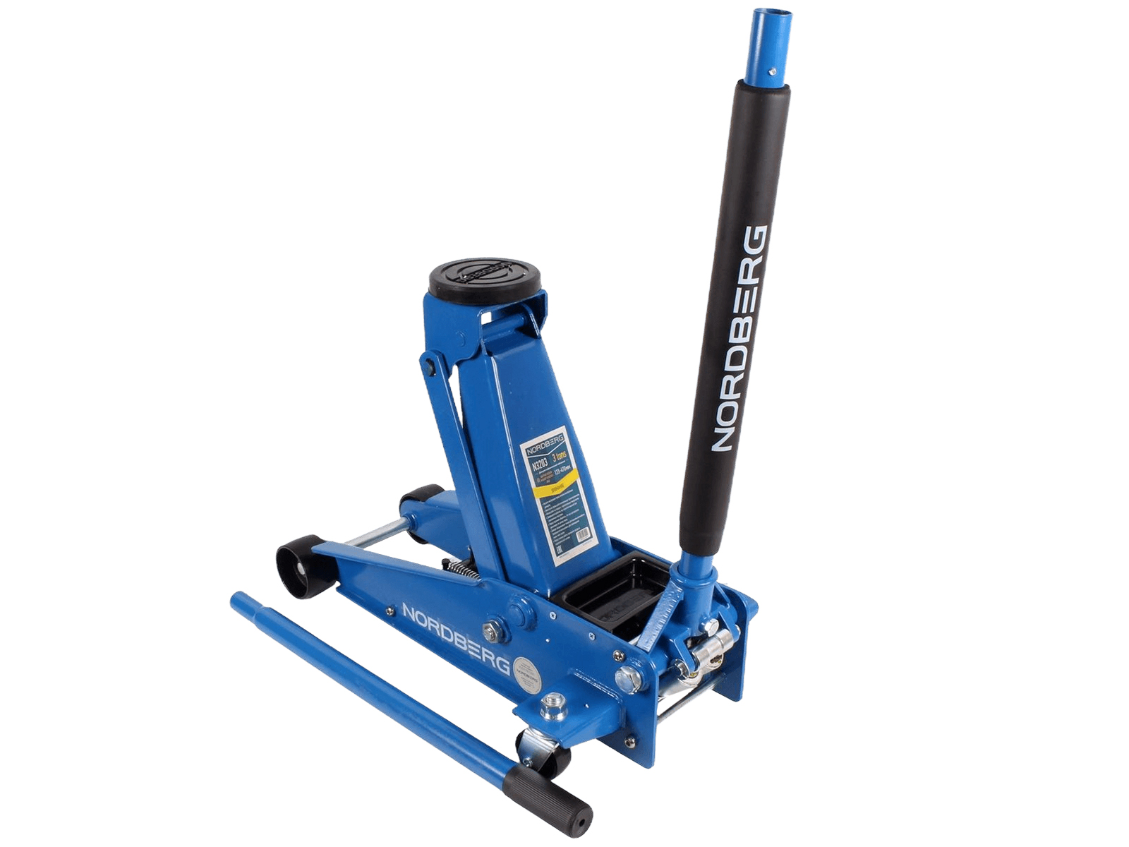 Домкрат подкатной 3т 13-47см быстрый подъем NORDBERG N3203 фотография №2