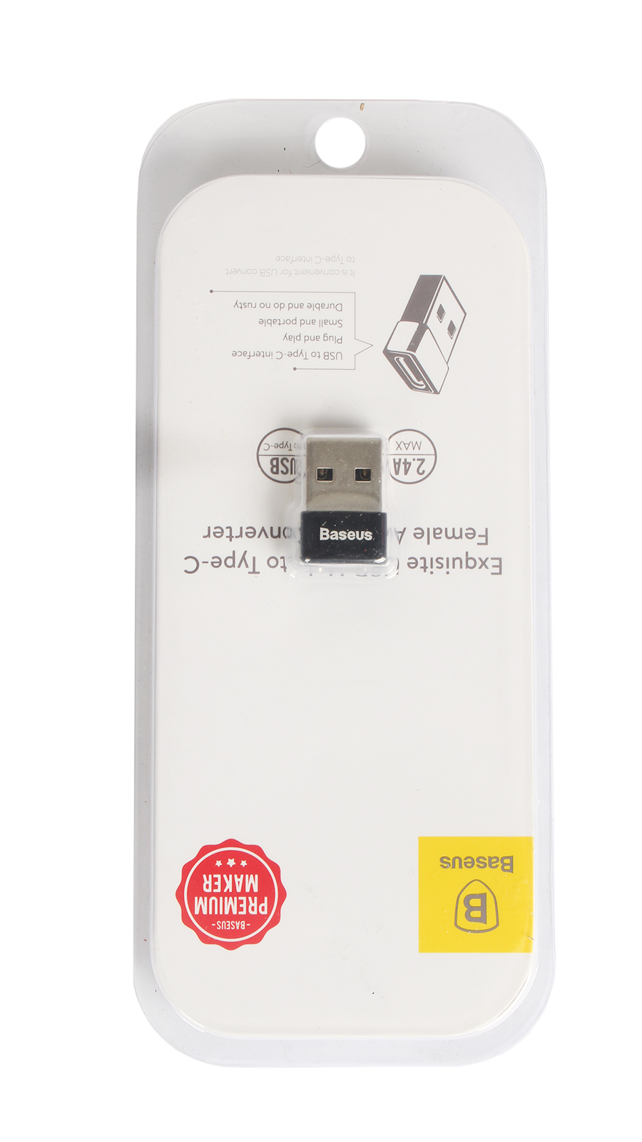 Адаптер USB type C Baseus Exquisite USB Male to Type-C Female Adapter Converter black фотография №4