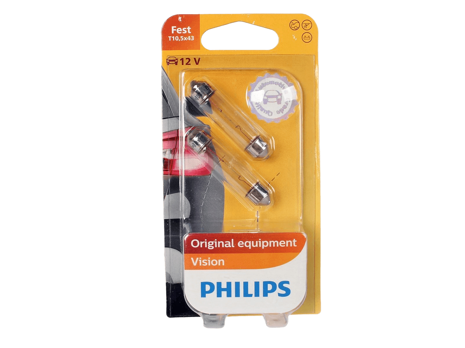 Лампа 12Vx10W C10W PHILIPS P-12866-2бл блистер комплект фотография №1