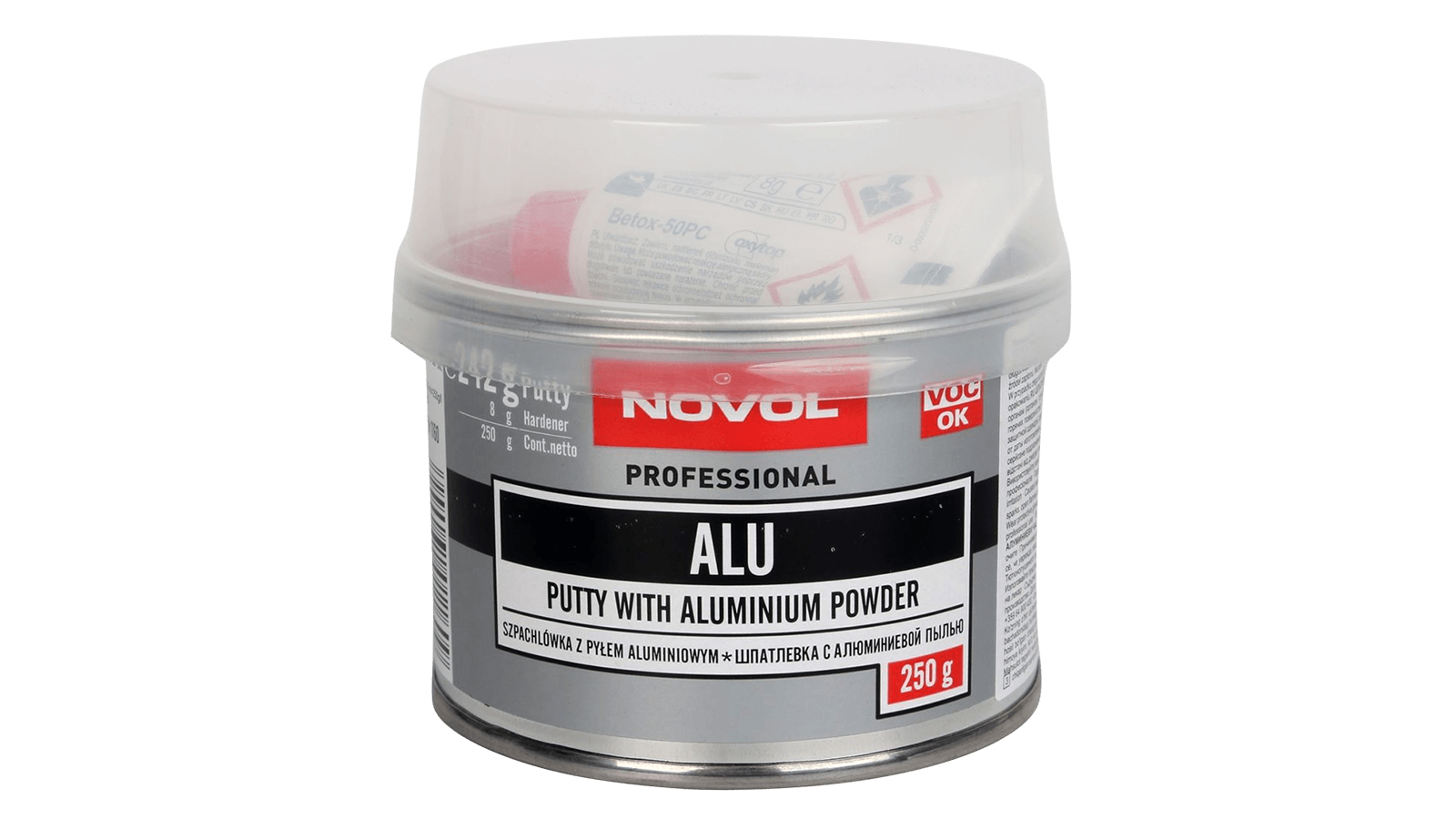 Шпатлевка с алюминиевым наполнителем ALU 0.25кг NOVOL фотография №1