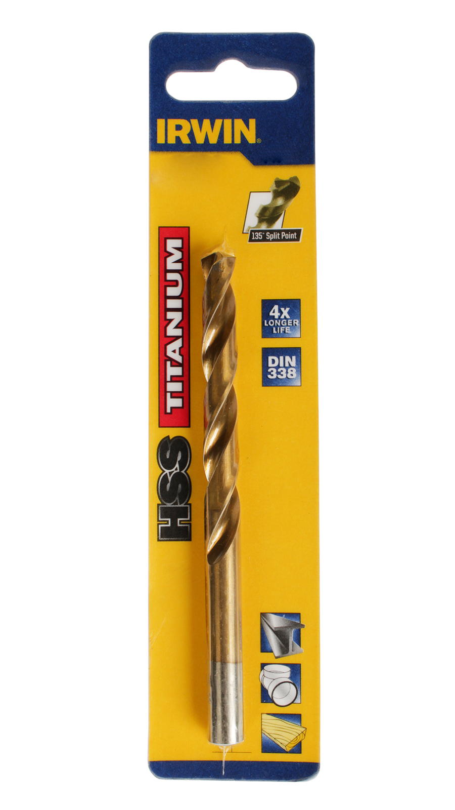Сверло по металлу титановое IRWIN HSS TIN 12.0х101/151 фотография №1