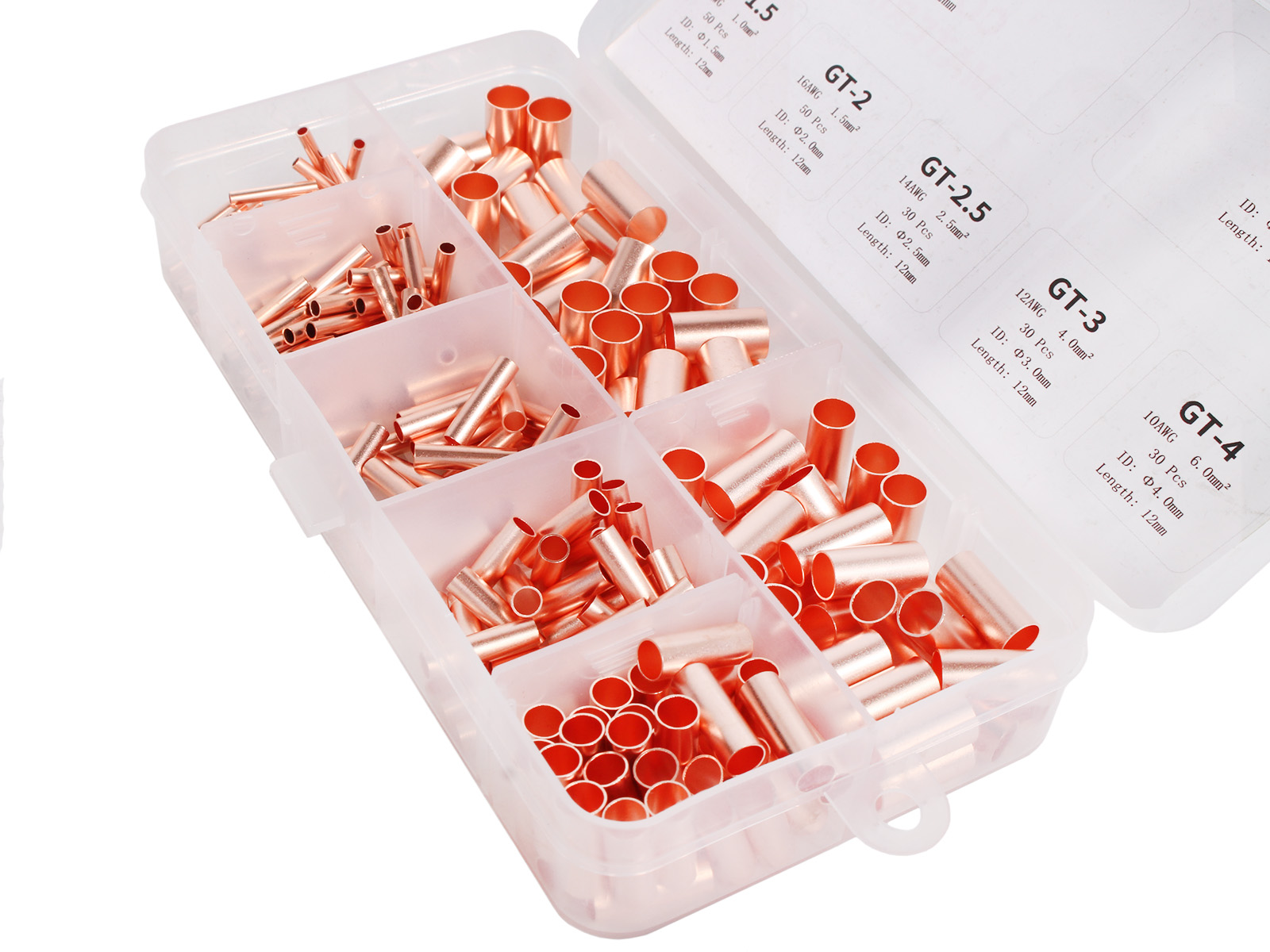 Набор соединителей проводов обжимных 1-6мм 250 предметов AR-KGO250P ANROKEY фотография №3