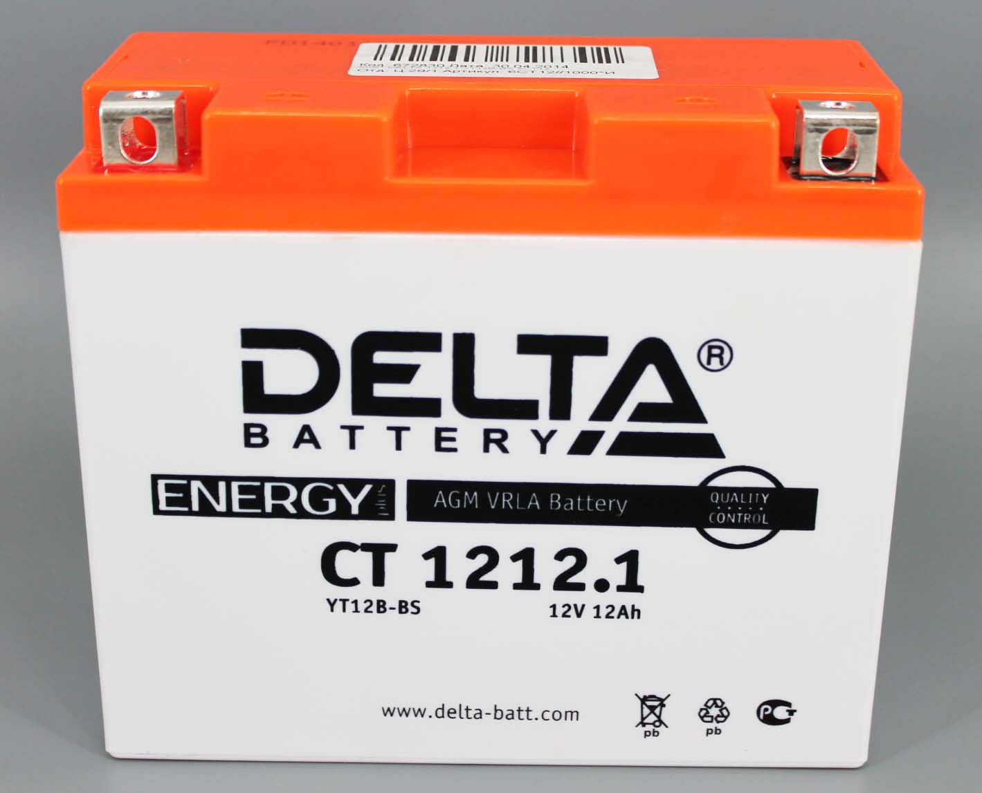Аккумуляторная батарея DELTA СТ 1212.1 YT12B-BS 6СТ12 фотография №1