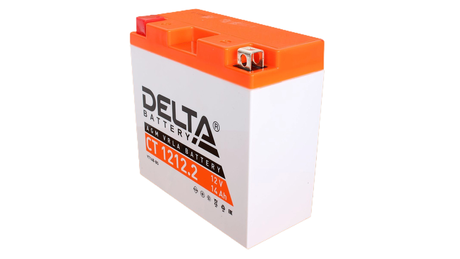 Аккумуляторная батарея DELTA СТ 1212.2  YT14B-BS 6СТ14 фотография №2