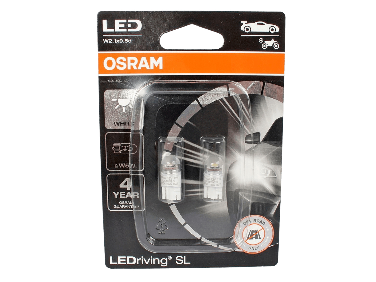Лампа OSRAM LEDriving SL W5W 12v 0,8w 6000K 2 штуки фотография №1