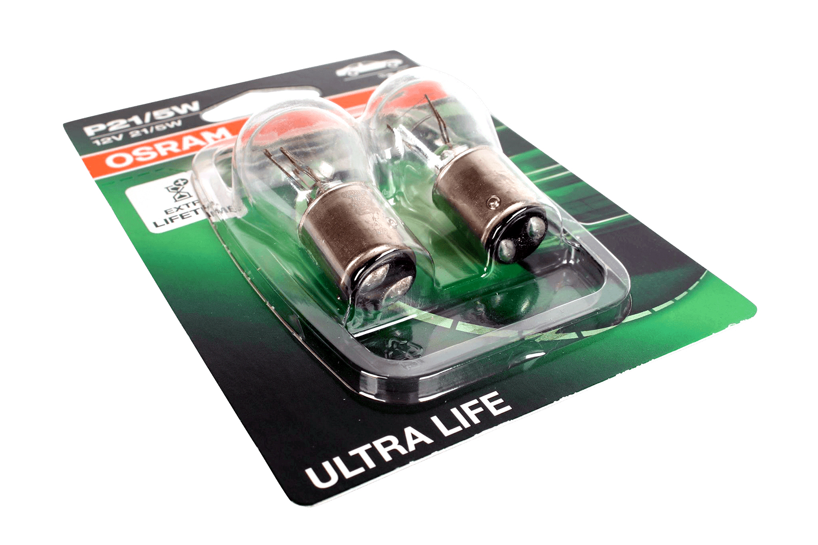 Лампа 12V P21/5W OSRAM ULTRA LIFE 2 штуки комплект блистер O-7528ULT 2бл фотография №3