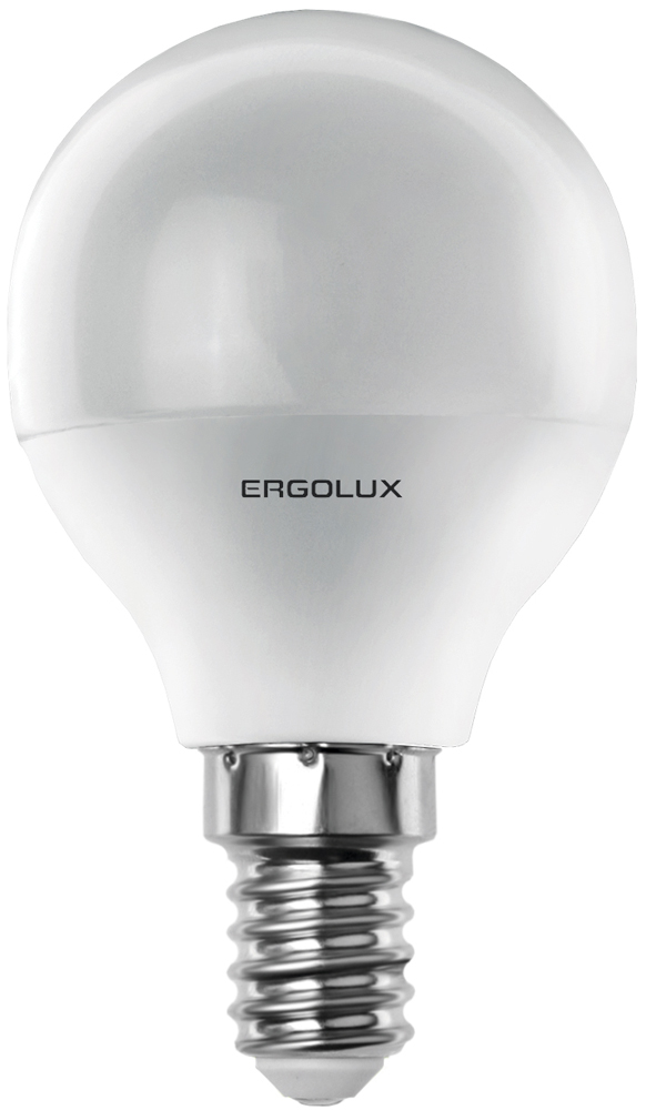 Лампа светодиодная Ergolux LED-G45-7W-E14-6K Шар фотография №1