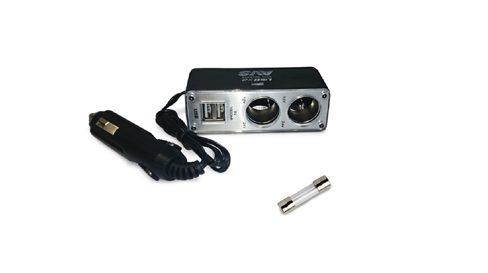 Разветвитель прикуривателя AVS на 2 гнезда CS219U фотография №1