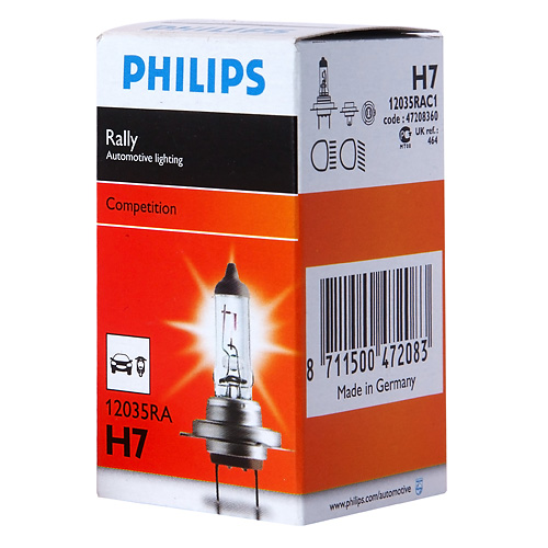Лампа 12Vx80W H7 PHILIPS RALLY P-12035/64210