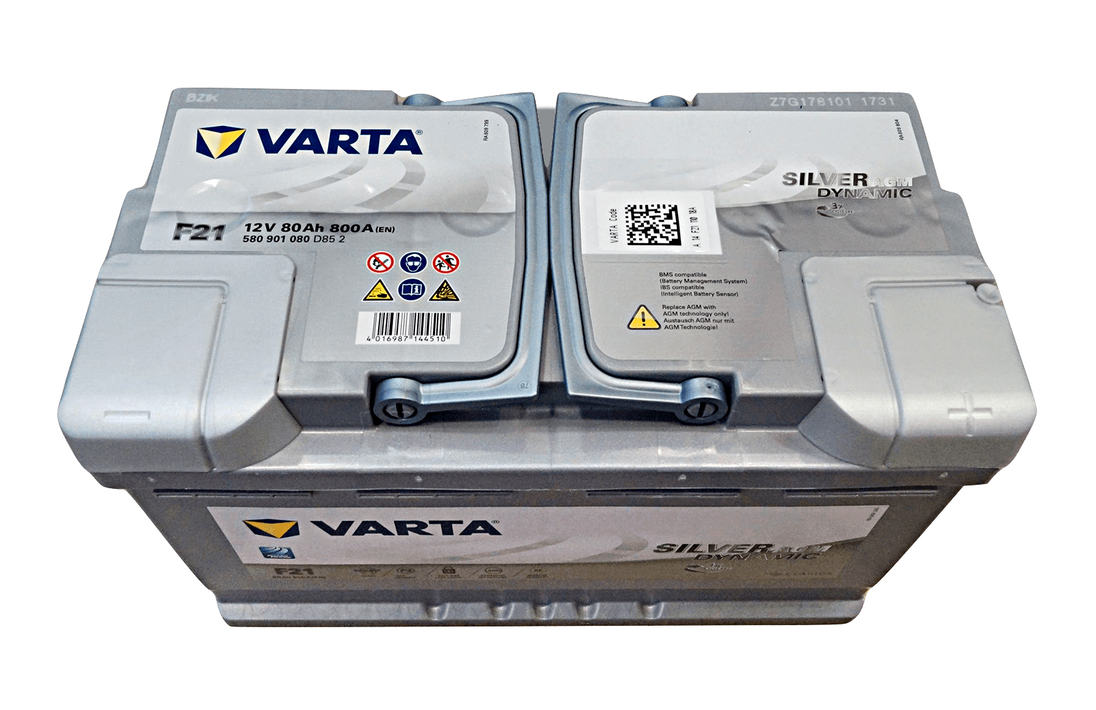 Аккумуляторная батарея VARTA SILVER AGM 6СТ80 F21 580 901 080 фотография №2