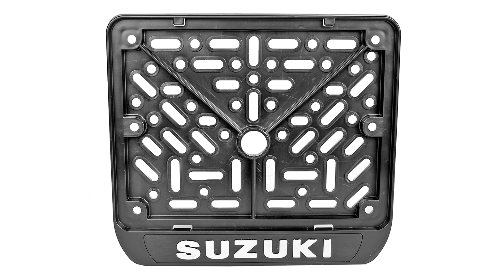 Рамка знака номерного мотоциклетная SUZUKI нового образца 1 шт черная фотография №1