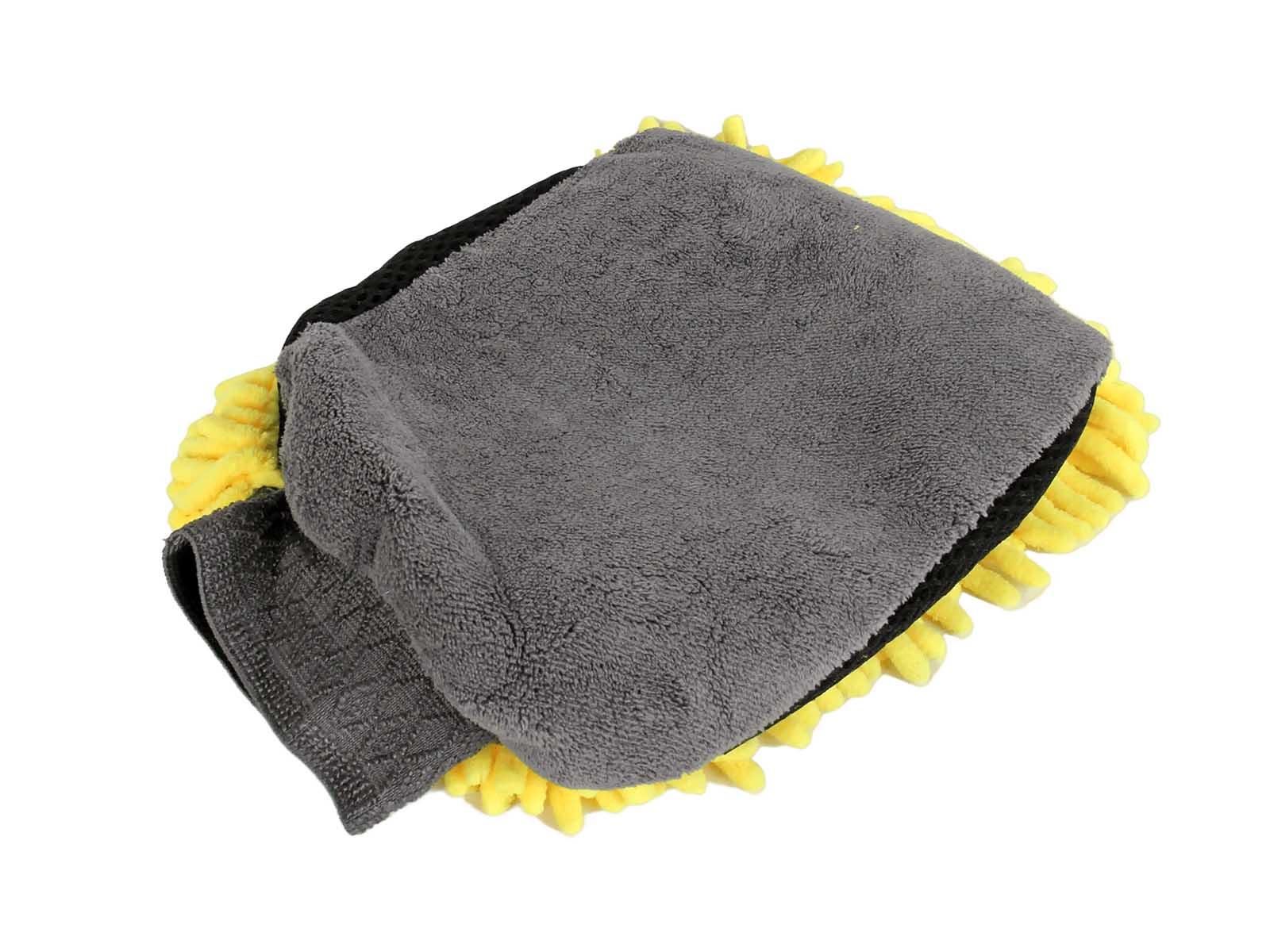 Варежка для мойки из микрофибры желтая фотография №3