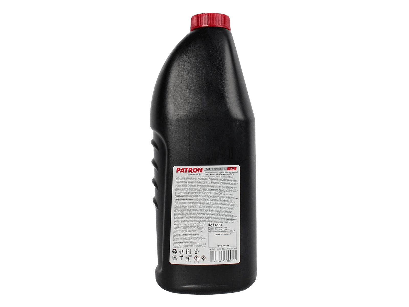 Антифриз G12+ красный готовый 1л PATRON PCF2001 фотография №2