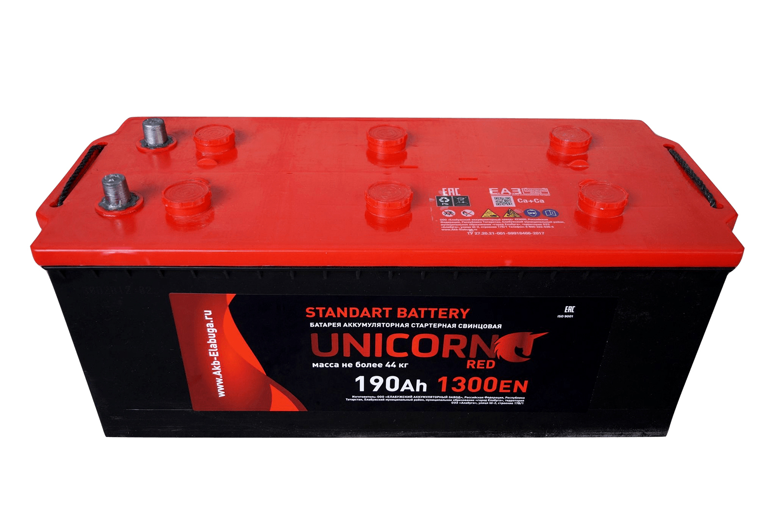Аккумуляторная батарея UNICORN Red 6СТ190 (+справа) фотография №1