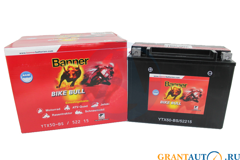 Аккумуляторная батарея BANNER Bike Bull YTX50-BS 52215 agm 6СТ22 фотография №1