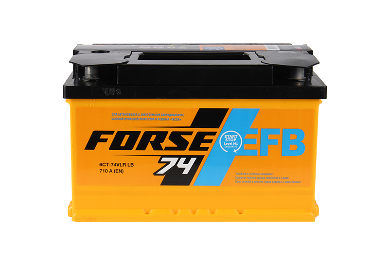 Аккумуляторная батарея FORSE EFB 6СТ74 низкая обратная фотография №1