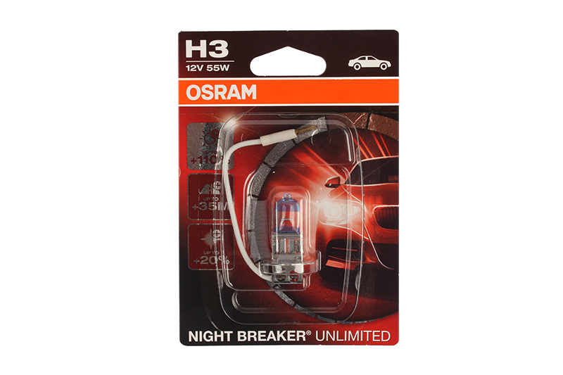 Лампа 12Vx55W H3 +110% OSRAM NIGHT BREAKER UNLIMITED фотография №1