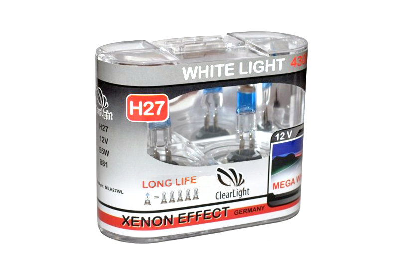 Лампа Clearlight H27 12V 55W White Light комплект фотография №1