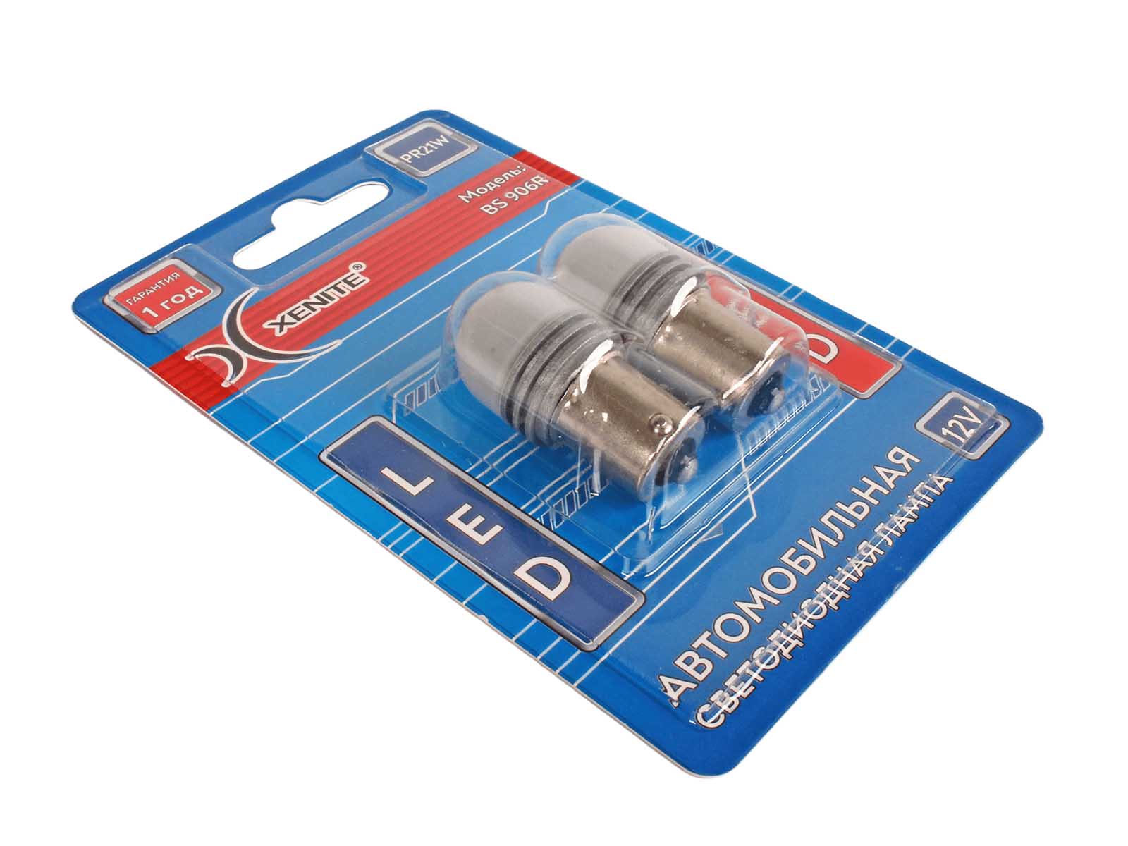 Лампа XENITE BS906R (PR21W) 12V диодная красная 2 штуки комплект 1009660 фотография №2