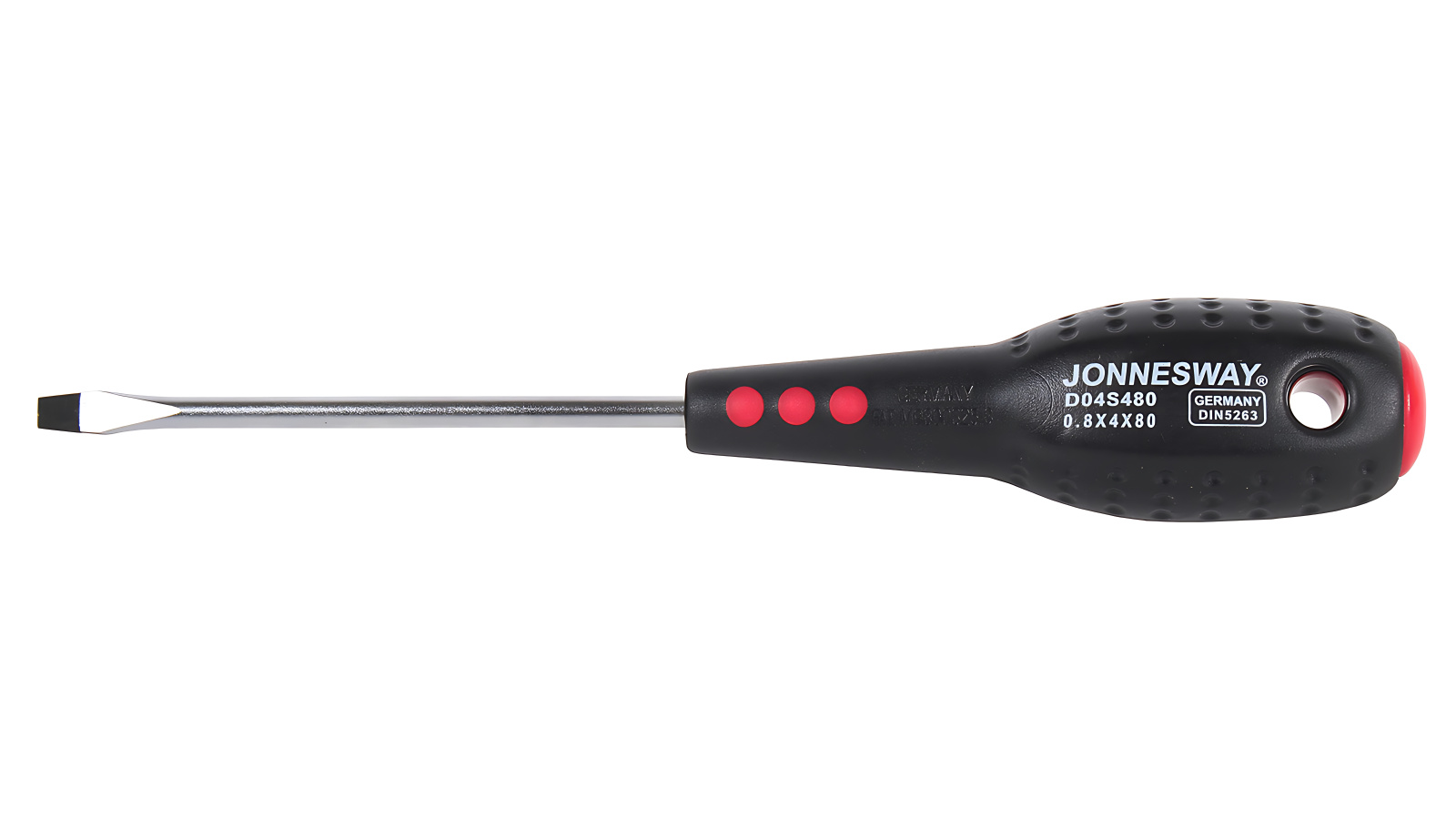 Отвертка JONNESWAY full star шлицевая SL4х80 мм фотография №1 Отвертка JONNESWAY full star шлицевая SL4х80 мм фотография №1