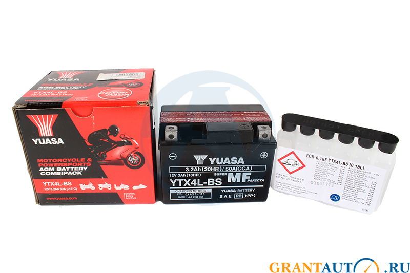 Мотоаккумулятор YUASA YTX4L-BS фотография №1