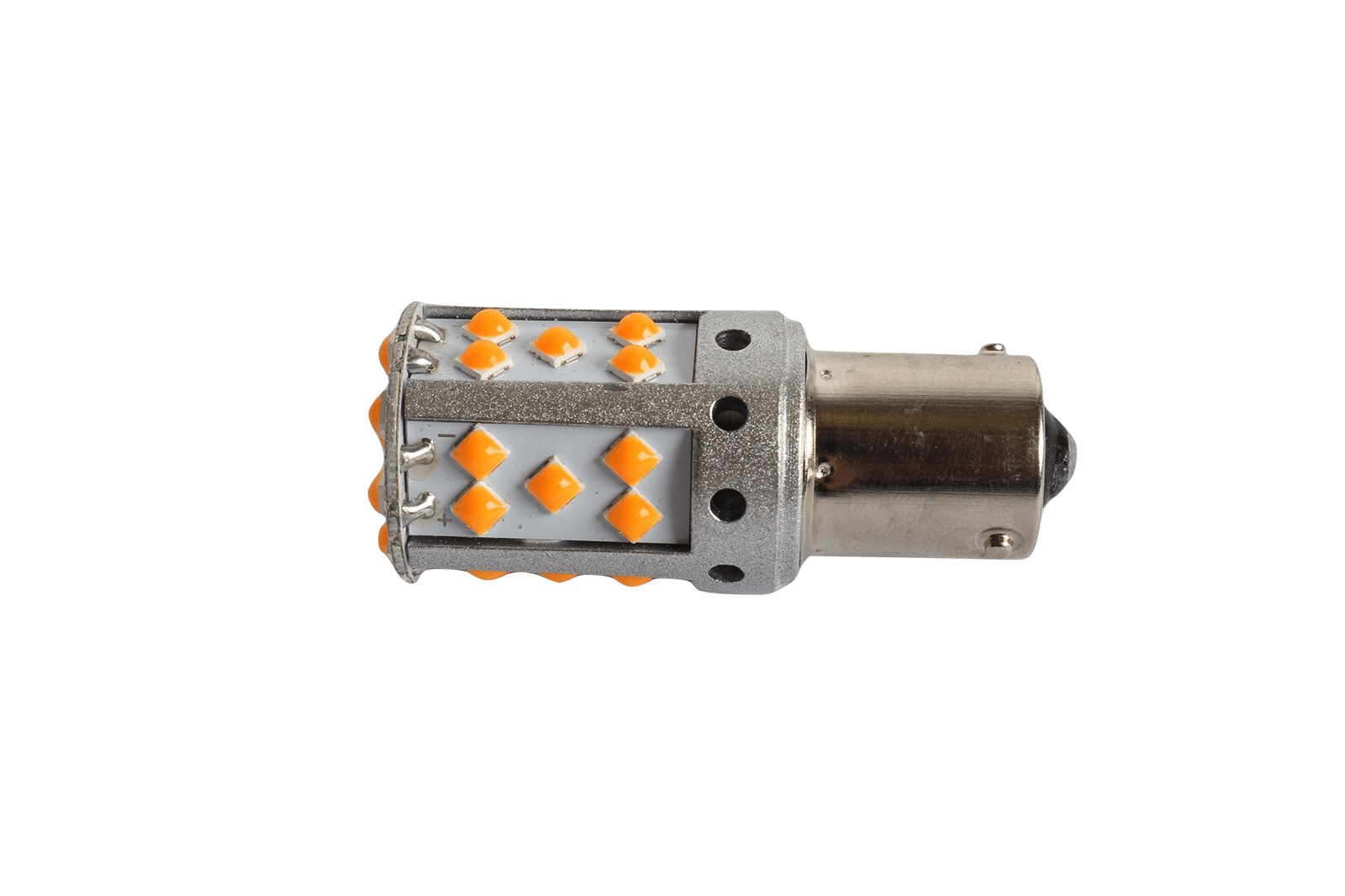 Лампа 12V P21W диодная желтая со смещенным цоколем 35 SMD 1 штука фотография №1