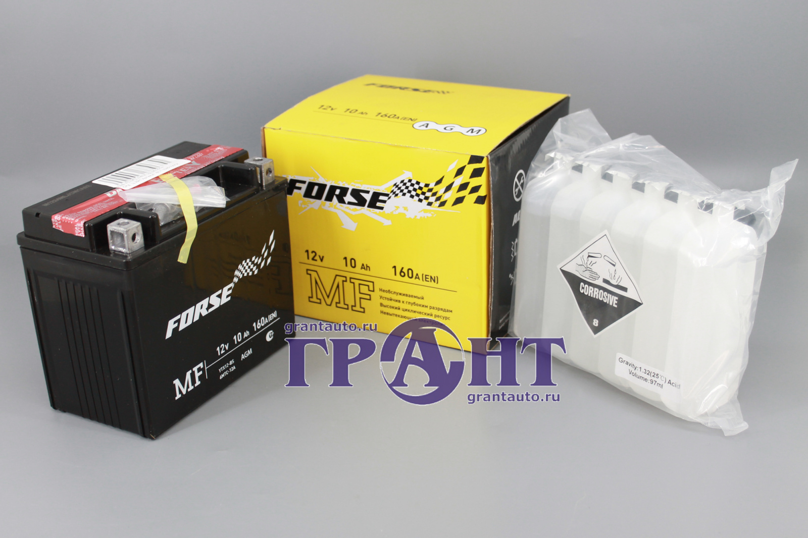 Аккумуляторная батарея FORSE мото YTX12-BS 6СТ10 фотография №1