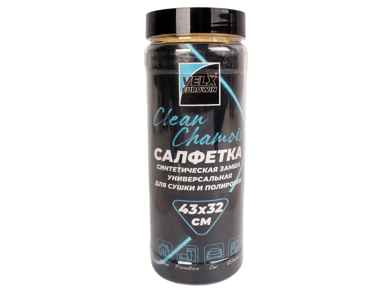 Салфетка в тубе из искусственной замши VELX маленькая, 43х32 см/55 фотография №2