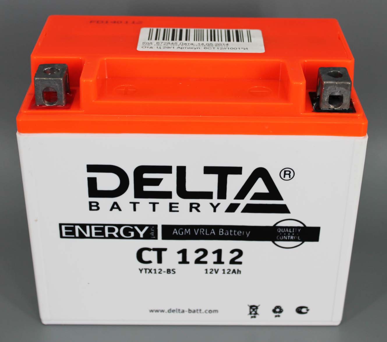 Аккумуляторная батарея DELTA 1212  YTX12-BS 6СТ12 фотография №3