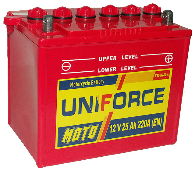 Аккумуляторная батарея UNIFORSE мотоY60-N24L-A 6СТ25 *525 015 022 фотография №1