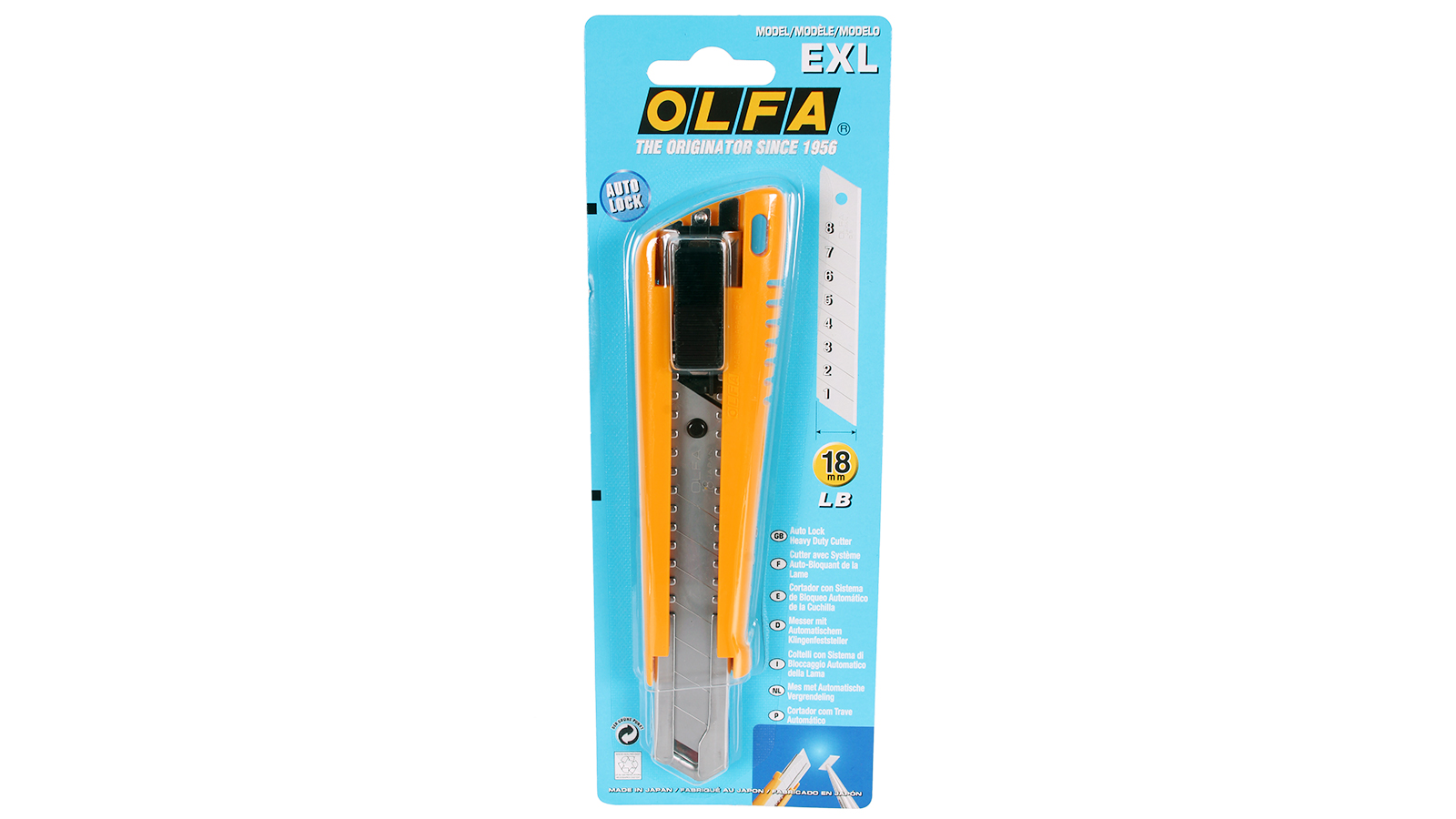 Нож OLFA с выдвижным лезвием, с автофиксатором, 18мм OL-EXL фотография №1